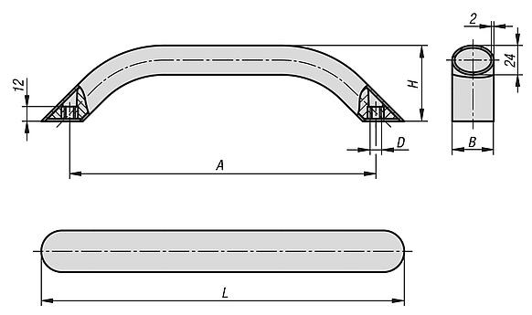 Oval alüminyum boru tutamaklar